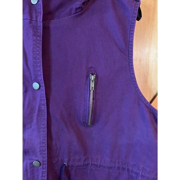 Zenana Outfitters Womens Purple Hooded Military Vest Pockets Size 3XL (5090) - Picture 3 of 6